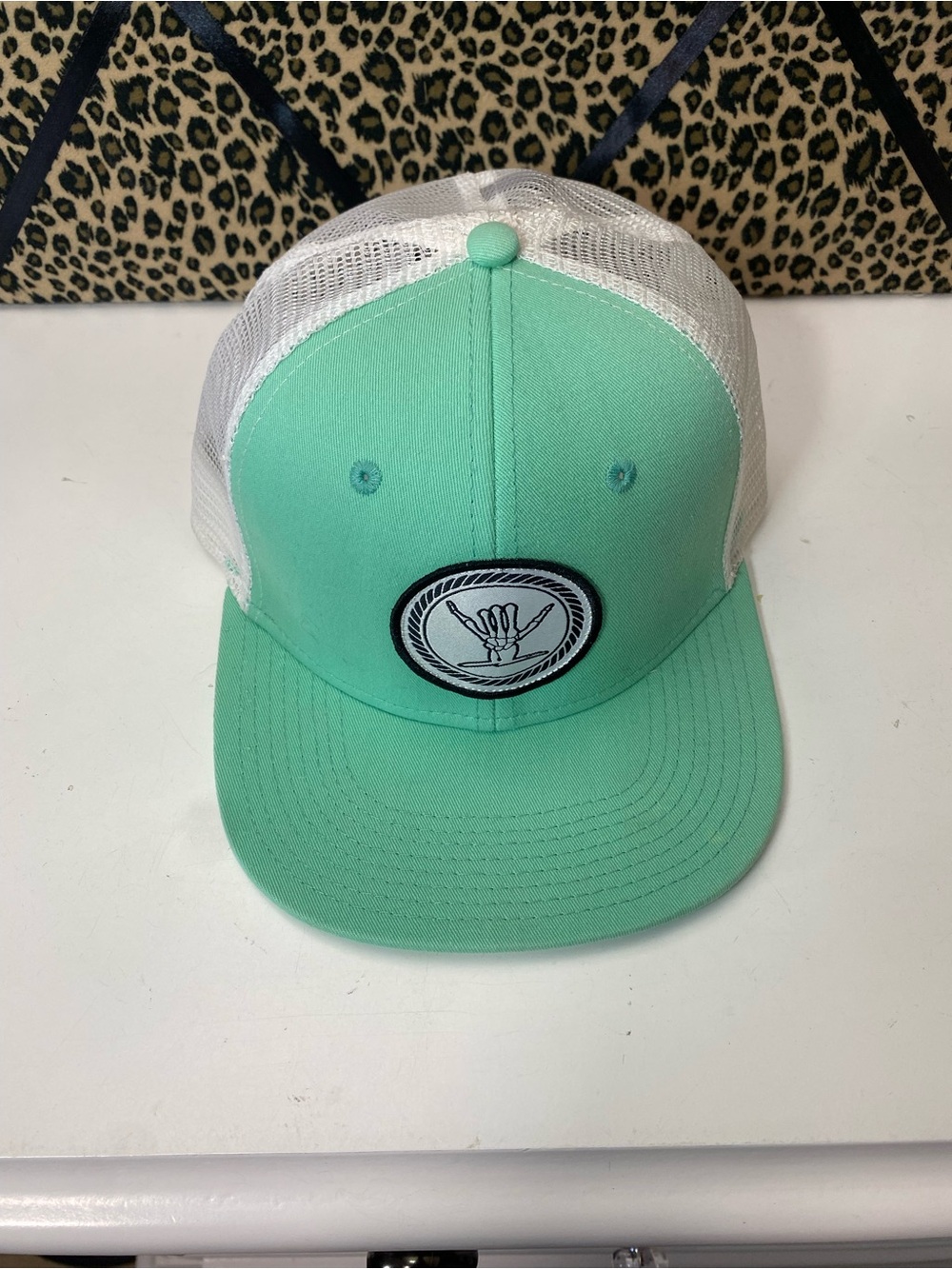 Shreddy Icon Hydro Seafoam Skeleton Shaka Mesh Snapback Trucker Hat - Picture 2 of 11